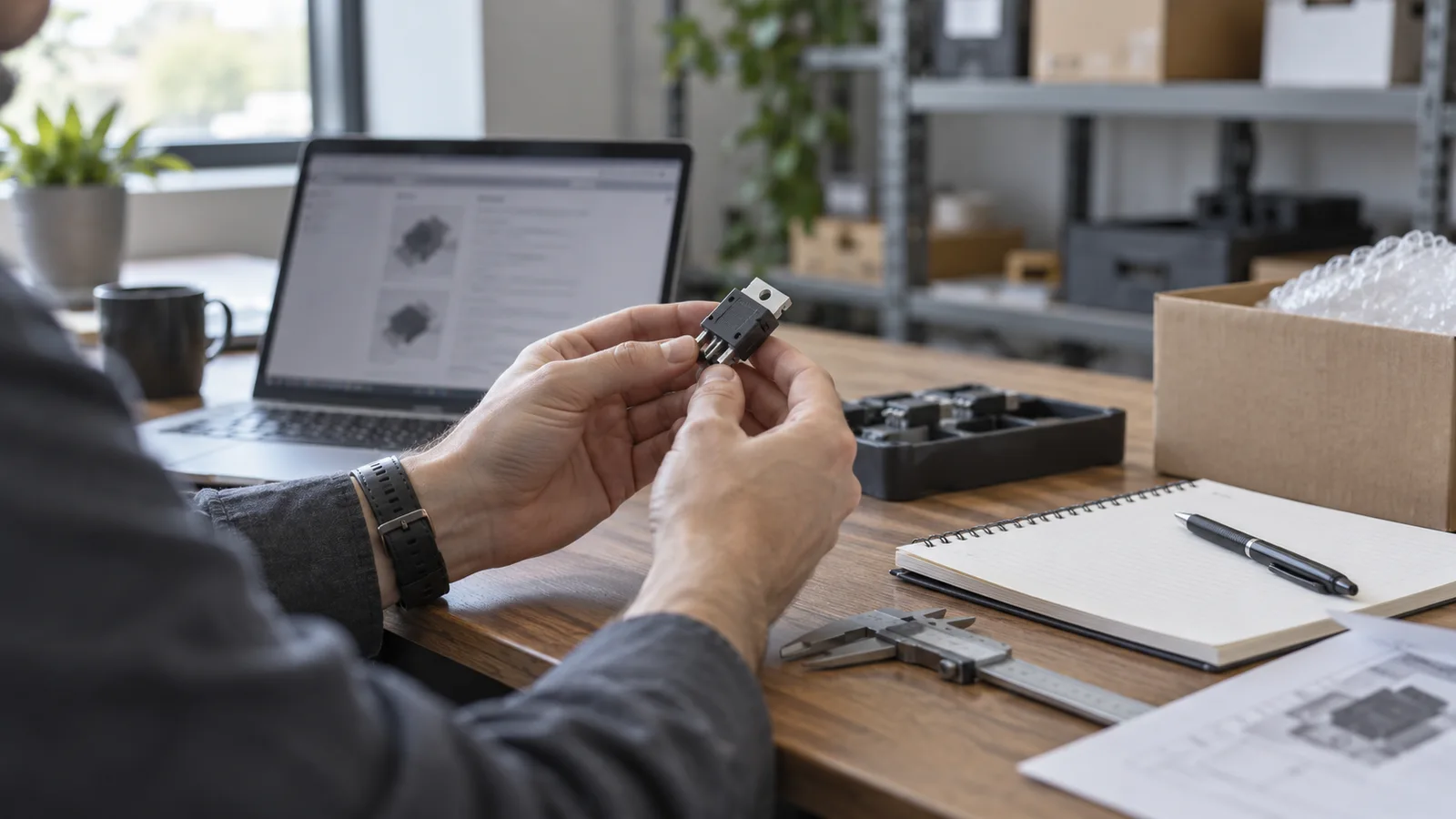 Illustrative component identification at a workbench